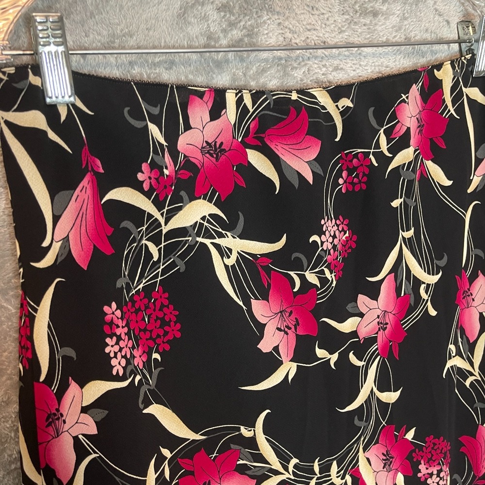 Axcess Women Floral Flare Midi Skirt 16 Dark Romantic 90s Fairy Grunge Flowy